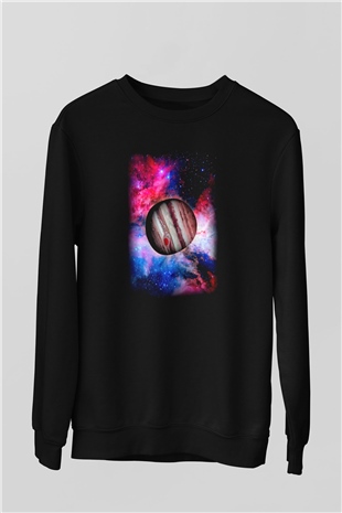 Jüpiter Siyah Unisex Sweatshirt