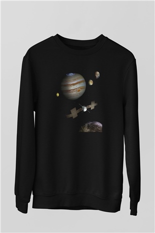 Jüpiter Siyah Unisex Sweatshirt