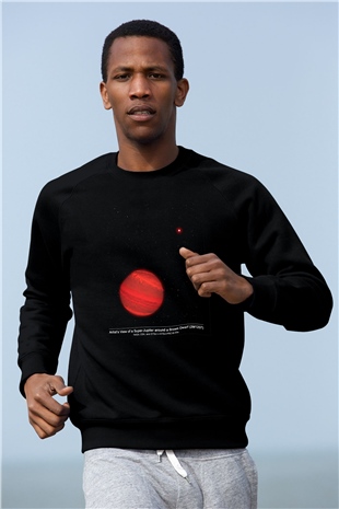 Jüpiter Siyah Unisex Sweatshirt