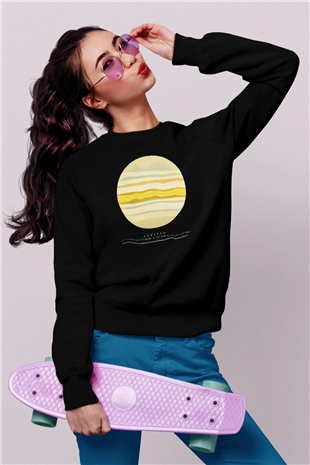 Jüpiter Siyah Unisex Sweatshirt