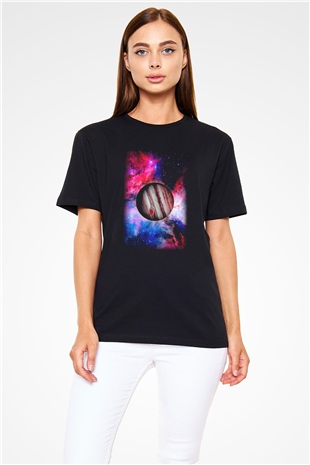 Jüpiter Siyah Unisex Tişört T-Shirt - TişörtFabrikası