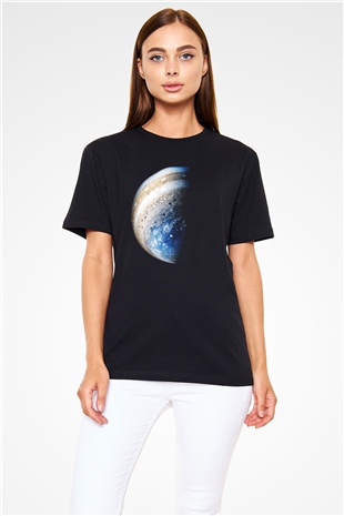 Jüpiter Siyah Unisex Tişört T-Shirt - TişörtFabrikası