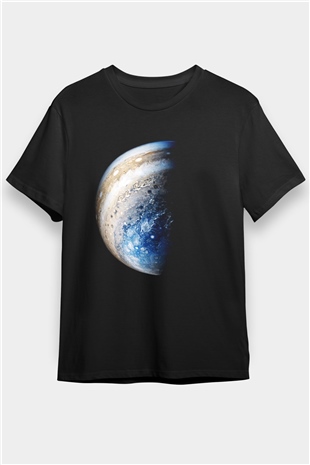 Jüpiter Siyah Unisex Tişört T-Shirt - TişörtFabrikası