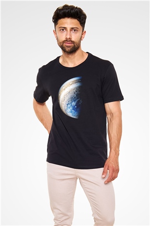 Jüpiter Siyah Unisex Tişört T-Shirt - TişörtFabrikası