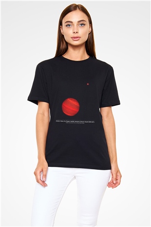 Jüpiter Siyah Unisex Tişört T-Shirt - TişörtFabrikası