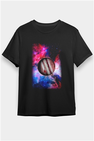 Jüpiter Siyah Unisex Tişört T-Shirt - TişörtFabrikası