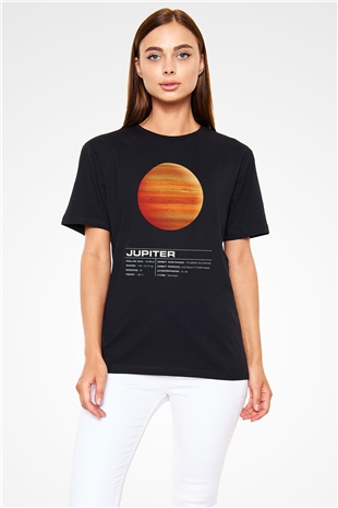 Jüpiter Siyah Unisex Tişört T-Shirt - TişörtFabrikası