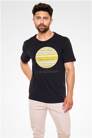 Jüpiter Siyah Unisex Tişört T-Shirt - TişörtFabrikası