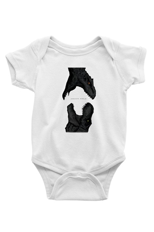 Jurassic Park Baskılı Beyaz Unisex Bebek Body - Zıbın
