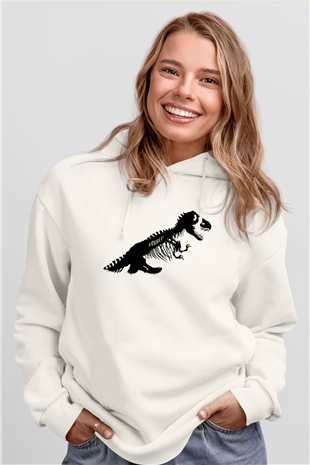 Jurassic Park Beyaz Unisex Hoodie