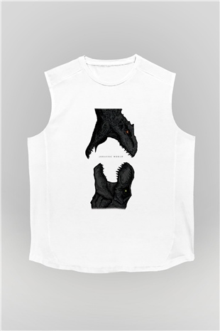 Jurassic Park Beyaz Unisex Kolsuz Tişört