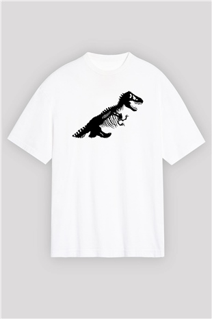 Jurassic Park Beyaz Unisex Oversize Tişört T-Shirt