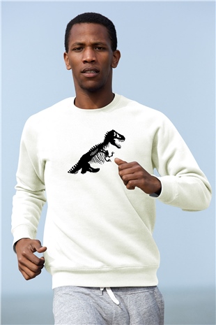 Jurassic Park Beyaz Unisex Sweatshirt
