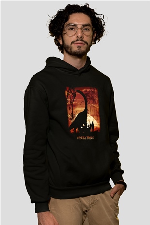 Jurassic Park Siyah Unisex Hoodie