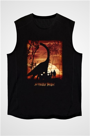 Jurassic Park Siyah Unisex Kolsuz Tişört