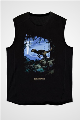 Jurassic Park Siyah Unisex Kolsuz Tişört