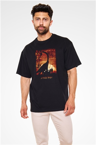 Jurassic Park Siyah Unisex Oversize Tişört T-Shirt