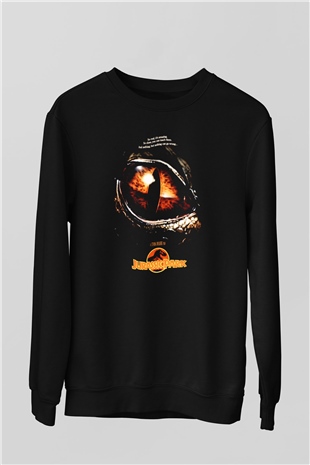 Jurassic Park Siyah Unisex Sweatshirt