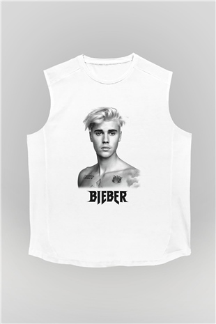 Justin Bieber Beyaz Unisex Kolsuz Tişört
