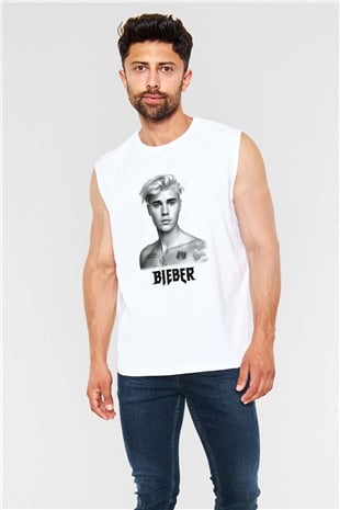 Justin Bieber Beyaz Unisex Kolsuz Tişört