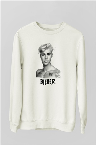 Justin Bieber Beyaz Unisex Sweatshirt