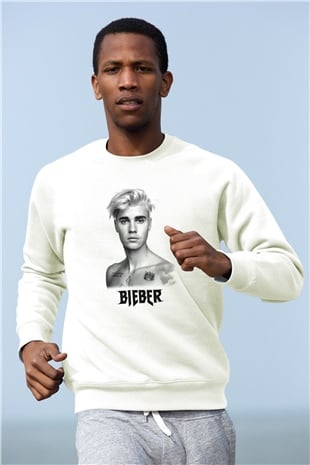 Justin Bieber Beyaz Unisex Sweatshirt