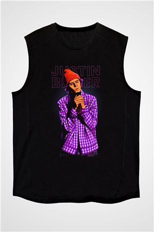 Justin Bieber Siyah Unisex Kolsuz Tişört