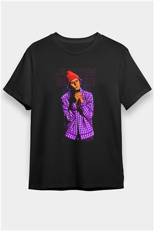 Justin Bieber Siyah Unisex Tişört T-Shirt - TişörtFabrikası