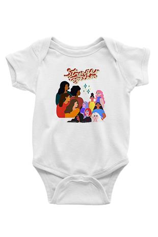 Kadınlar Günü Baskılı Beyaz Unisex Bebek Body - Zıbın