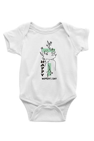 Kadınlar Günü Baskılı Beyaz Unisex Bebek Body - Zıbın