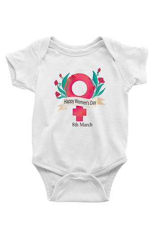 Kadınlar Günü Baskılı Beyaz Unisex Bebek Body - Zıbın