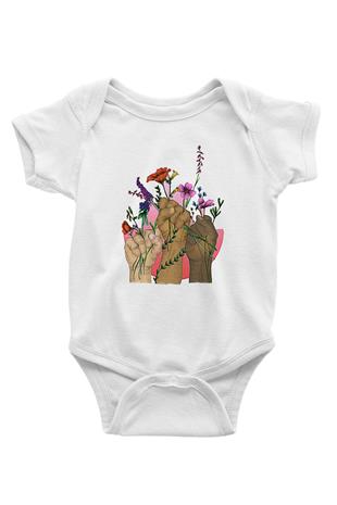 Kadınlar Günü Baskılı Beyaz Unisex Bebek Body - Zıbın