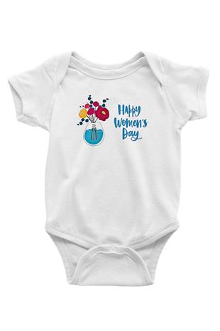 Kadınlar Günü Baskılı Beyaz Unisex Bebek Body - Zıbın