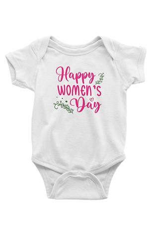 Kadınlar Günü Baskılı Beyaz Unisex Bebek Body - Zıbın