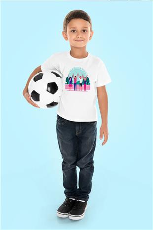 Kadınlar Günü Baskılı Beyaz Unisex Beyaz Çocuk Tişört - Tshirt