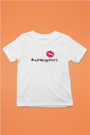 Kadınlar Günü Baskılı Beyaz Unisex Beyaz Çocuk Tişört - Tshirt