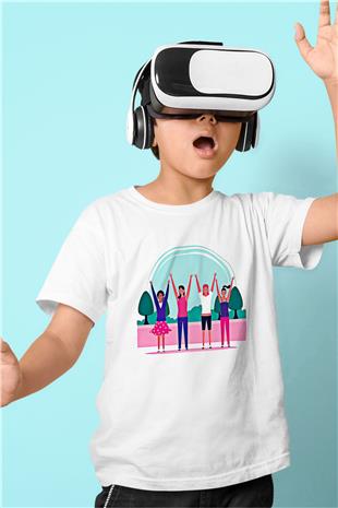 Kadınlar Günü Baskılı Beyaz Unisex Beyaz Çocuk Tişört - Tshirt