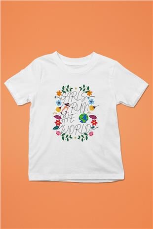 Kadınlar Günü Baskılı Beyaz Unisex Beyaz Çocuk Tişört - Tshirt