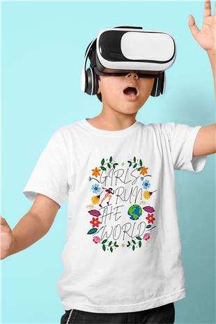 Kadınlar Günü Baskılı Beyaz Unisex Beyaz Çocuk Tişört - Tshirt