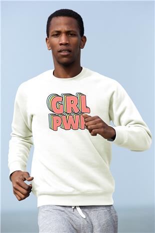 Kadınlar Günü Baskılı Beyaz Unisex Sweatshirt