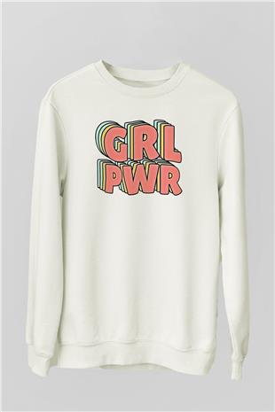 Kadınlar Günü Baskılı Beyaz Unisex Sweatshirt
