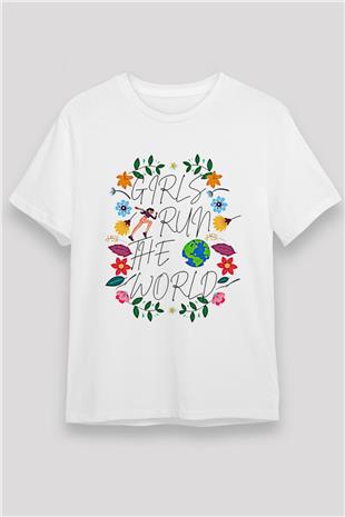 Kadınlar Günü Baskılı Unisex Beyaz Tişört - Tshirt