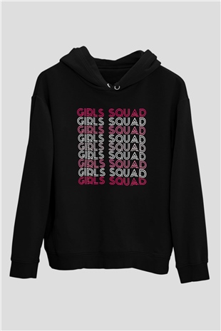 Kadınlar Günü Baskılı Unisex Siyah Hoodie