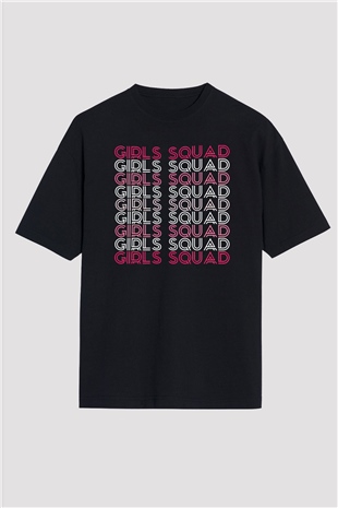 Kadınlar Günü Baskılı Unisex Siyah Oversize Tişört - Tshirt