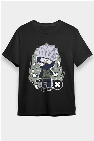 Kakashi Baskılı Unisex Siyah Tişört