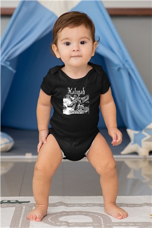 Kalmah Baskılı Unisex Siyah Bebek Body - Zıbın