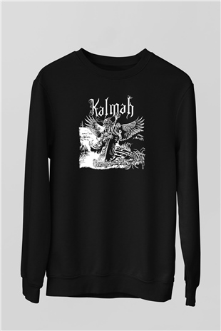 Kalmah Baskılı Unisex Siyah Sweatshirt