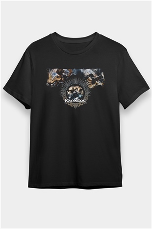 Kamelot Baskılı Unisex Siyah Tişört - Tshirt