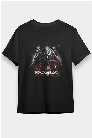 Kamelot Baskılı Unisex Siyah Tişört - Tshirt