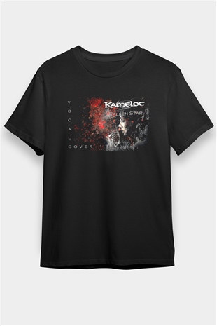 Kamelot Baskılı Unisex Siyah Tişört - Tshirt